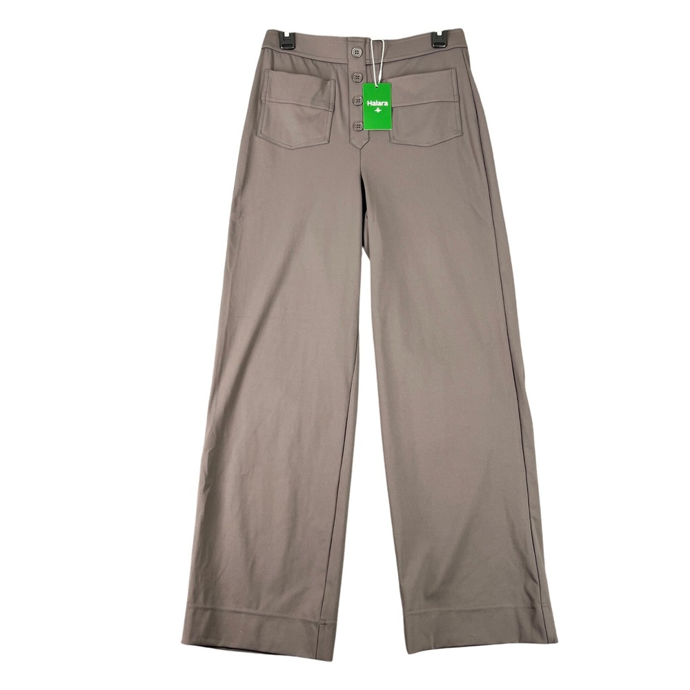 Halara Patitoff Breezy Wide Leg Pant High Waisted Button Taupe M Women Gorpcore